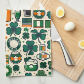 Ierse vlag Ierland Saint Patricks Day Slainte Theedoek (Quarter Fold)