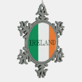 Ierse vlag Ierland sierlijk Tin Sneeuwvlok Ornament (Links)