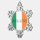 Ierse vlag Ierland sierlijk Tin Sneeuwvlok Ornament (Rechts)