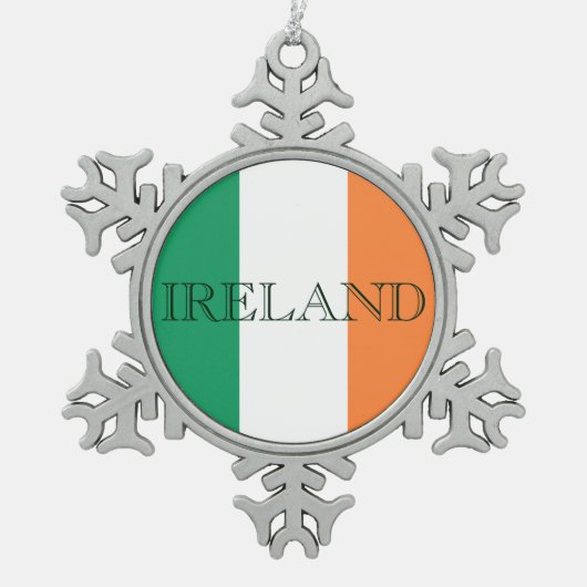 Ierse vlag Ierland sierlijk Tin Sneeuwvlok Ornament (Voorkant)