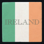 Ierse vlag Ierse kust Stenen Onderzetter<br><div class="desc">Irish Flag Ireland Stone Onderzetter Design © Trinkets and Things 2017 - AHP Design. Alle rechten voorbehouden.</div>