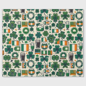 Ierse vlag Ierse Shamrock Keltische St Patricks Da Cadeaupapier (Vlak)