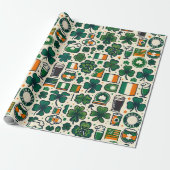 Ierse vlag Ierse Shamrock Keltische St Patricks Da Cadeaupapier (Uitgerold)