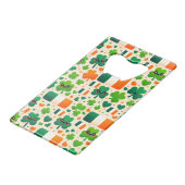 Ierse vlag Ierse Shamrock Keltische St Patricks Da Creditkaart Flessenopener (Achterkant Gekanteld)