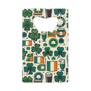 Ierse vlag Ierse Shamrock Keltische St Patricks Da Creditkaart Flessenopener