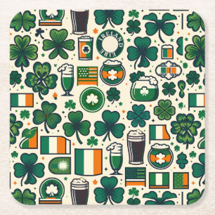 Ierse vlag Ierse Shamrock Keltische St Patricks Da Kartonnen Onderzetters
