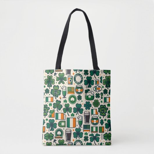 Ierse vlag Ierse Shamrock Keltische St Patricks Da Tote Bag (Voorkant)