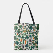 Ierse vlag Ierse Shamrock Keltische St Patricks Da Tote Bag (Achterkant)