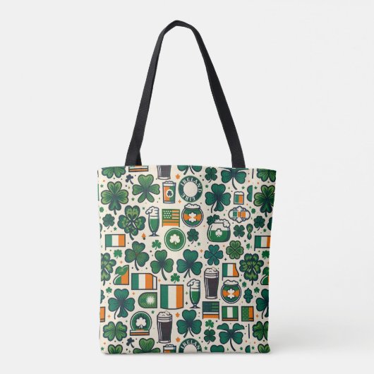 Ierse vlag Ierse Shamrock Keltische St Patricks Da Tote Bag (Achterkant)