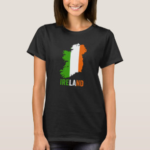 Ierse vlag Ik hou van Ierland Pride Map Mannen Vro T-shirt