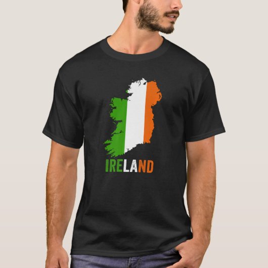 Ierse vlag Ik hou van Ierland Pride Map Mannen Vro T-shirt (Voorkant)