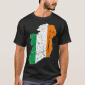 Ierse vlag Kaart Souvenir Distress Ireland Volwass T-shirt (Voorkant)