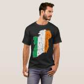 Ierse vlag Kaart Souvenir Distress Ireland Volwass T-shirt (Voorkant volledig)
