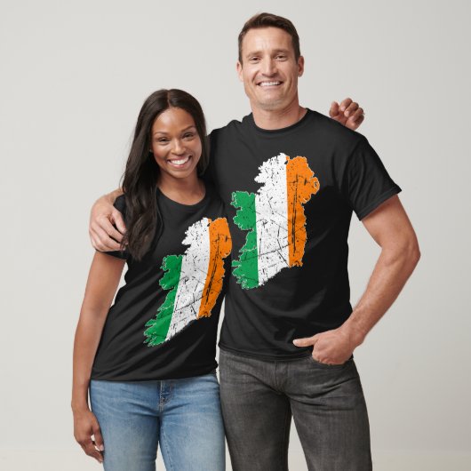 Ierse vlag Kaart Souvenir Distress Ireland Volwass T-shirt (Unisex)