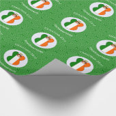 Ierse Vlag Kerstengel Gepersonaliseerd Cadeaupapier (Hoek)