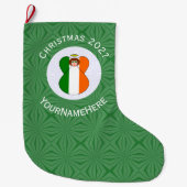 Ierse Vlag Kerstengel Jaar Naam Grote Kerstsok (Voorkant)