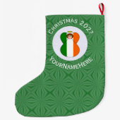 Ierse Vlag Kerstengel Jaar Naam Grote Kerstsok (Achterkant)
