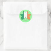 Ierse Vlag Kleur Shamrock Ronde Sticker (Tas)