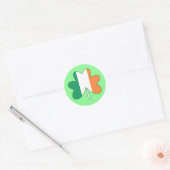 Ierse Vlag Kleur Shamrock Ronde Sticker (Envelop)