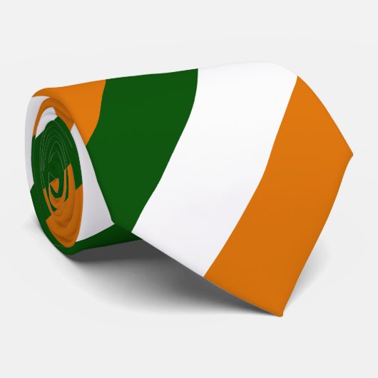 Ierse vlag kleuren in diagonale strepen stropdas (Opgerold)