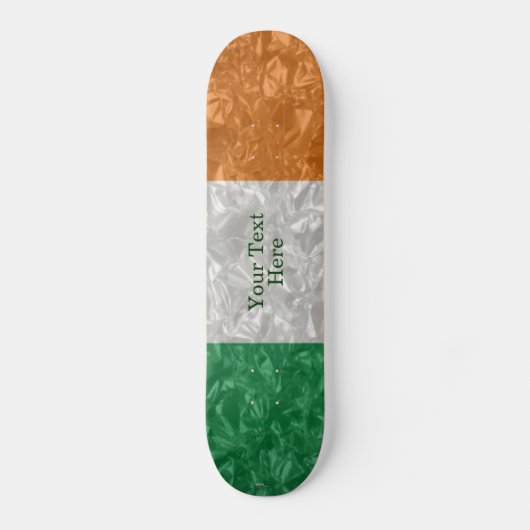 Ierse vlag - Kreukgekreukeld Persoonlijk Skateboard (Voorkant)