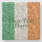 Ierse vlag - Kreukgekreukeld Stenen Onderzetter (Voorkant)