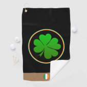 Ierse vlag, Lucky Clover-monogram, Golfing Ierland Golfhanddoek (Insitu)