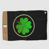 Ierse vlag, Lucky Clover-monogram, Golfing Ierland Golfhanddoek (Horizontaal)