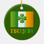 Ierse vlag met Clover Ornament Keepomwille Gift (Achterkant)