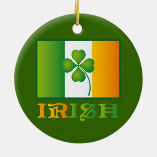 Ierse vlag met Clover Ornament Keepomwille Gift (Achterkant)