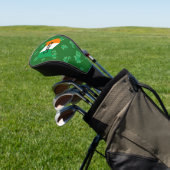 Ierse vlag met gepersonaliseerde Shamrocks Golfheadcover (Insitu)