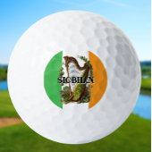 Ierse vlag met  harp en aangepaste naam golfballen