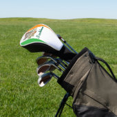 Ierse vlag met harp en Shamrock Custom Golfheadcover (Insitu)