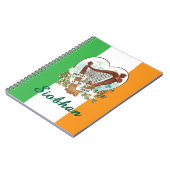 Ierse vlag met  harp en Shamrock Custom Notitieboek (Linkerzijde)