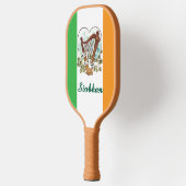 Ierse vlag met  harp en Shamrock Custom Pickleball Paddle (Links)