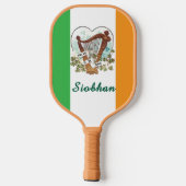 Ierse vlag met  harp en Shamrock Custom Pickleball Paddle (Achterkant)