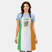 Ierse vlag met  harp en Shamrock Custom Schort (Gedragen)