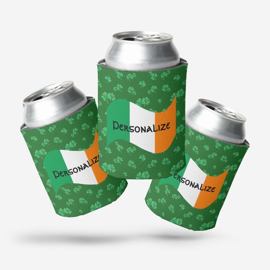 Ierse vlag met klavertjes blikjeskoeler