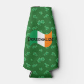 Ierse vlag met klavertjes flesjeskoeler (Voorkant)