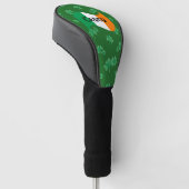 Ierse vlag met klavertjes gepersonaliseerd golfheadcover (Schuin)