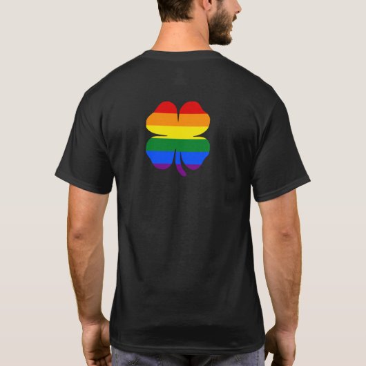 Ierse vlag met regenboog Shamrock T-shirt (Achterkant)