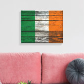 Ierse vlag met ruw hout graan effect canvas afdruk (Insitu (Woonkamer))