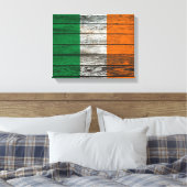 Ierse vlag met ruw hout graan effect canvas afdruk (Insitu (Slaapkamer))