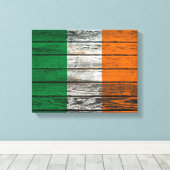 Ierse vlag met ruw hout graan effect canvas afdruk (Insitu (Houten vloer))