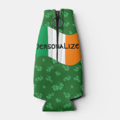 Ierse vlag met Shamrocks Flesjeskoeler (Achterkant)