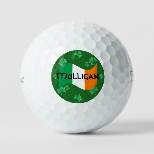 Ierse Vlag met Shamrocks Persoonlijk Golfballen (Voorkant)