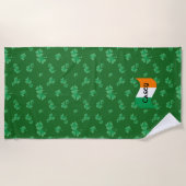 Ierse Vlag met Shamrocks Persoonlijk Strandlaken (Voorkant)