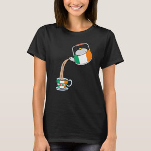 Ierse vlag met theepot en Teacup T-shirt