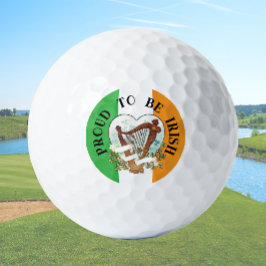Ierse vlag met vintage harp en shamrock  golfballen