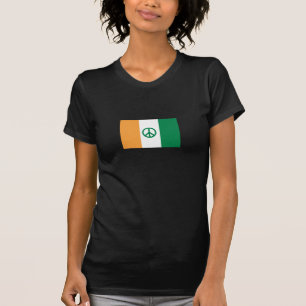 Ierse vlag met vredesborddames t-shirt-shirt t-shirt